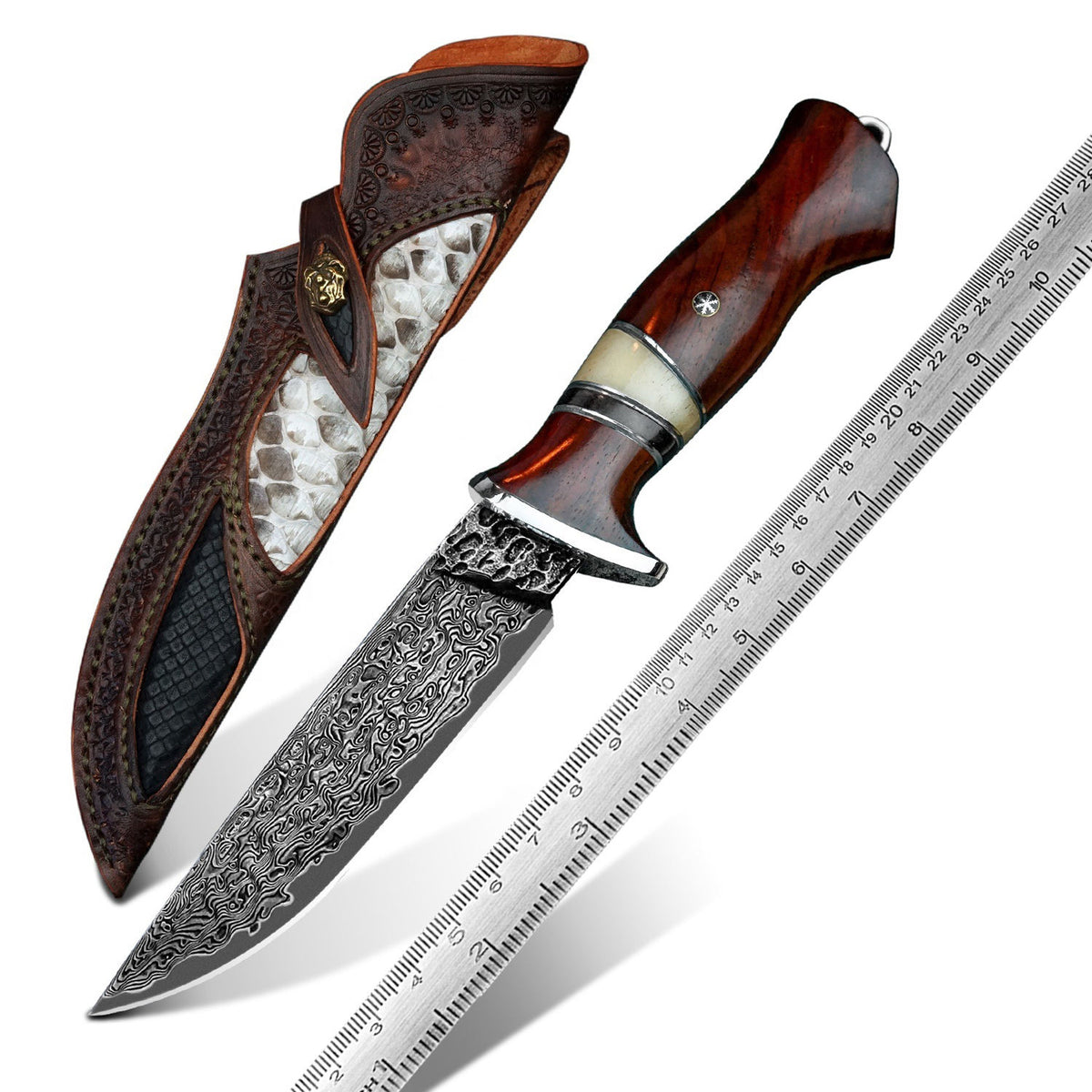 Upscale Damascus Knife 60-62HRC Tactical Survival knives Full Tang