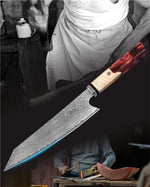 Load image into Gallery viewer, Advertising picture of the mystic 8 inch VG10 Japanese Chef knife
