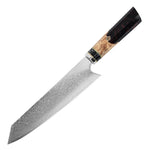 Load image into Gallery viewer, Black 8 inch Japanese Damascus vg10 steel knife with stable wood and resin handle 
