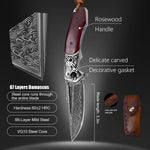 Load image into Gallery viewer, Foldable Camping Knife | Rosewood Folding Knife | That Kitchen Label
