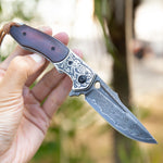 Load image into Gallery viewer, Foldable Camping Knife | Rosewood Folding Knife | That Kitchen Label
