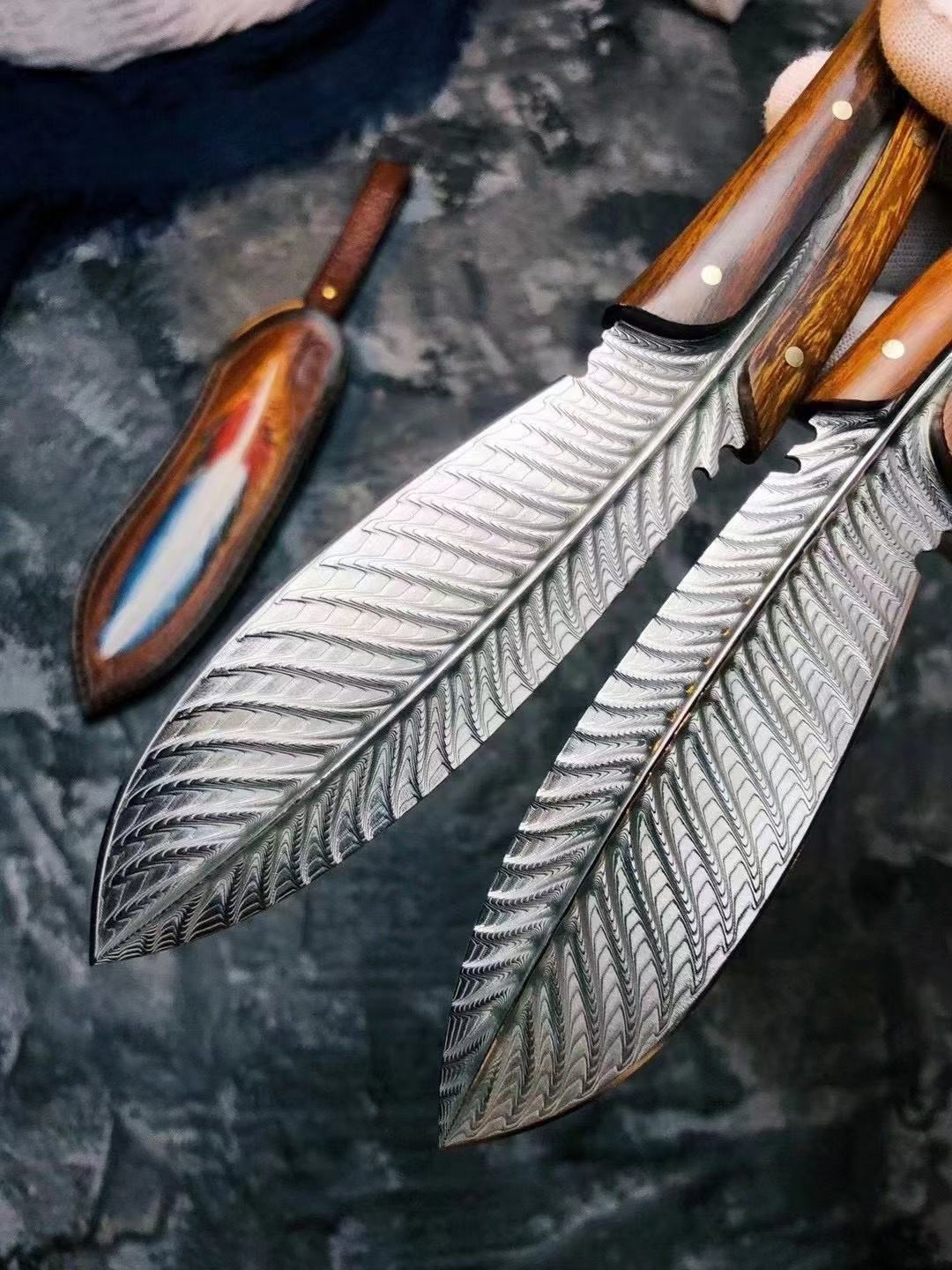 Feather Damascus Knife | Feather Blade Knife | That Kitchen Label