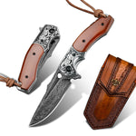 Load image into Gallery viewer, Tactical Damascus Steel Folding Knife
