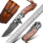 Load image into Gallery viewer, Tactical Damascus Steel Folding Knife

