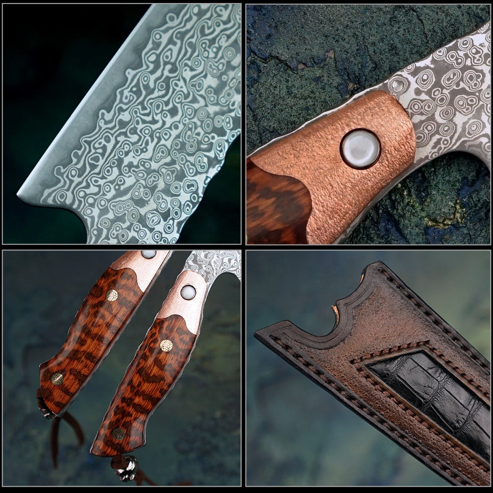 7Picture showing the features of the unique best Japanese chef knife 