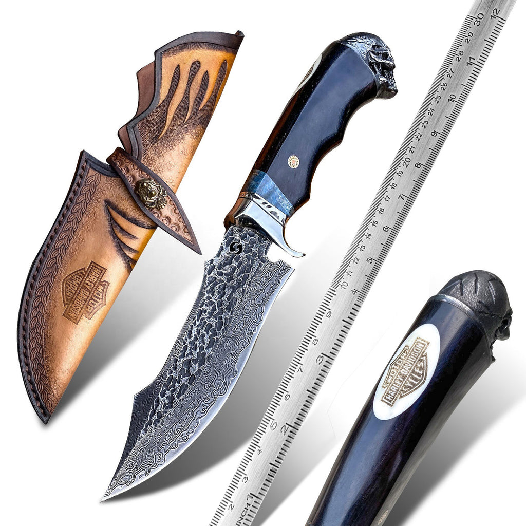 Damascus Steel Hunting Knife | Fixed Blade Knife | That Kitchen Label