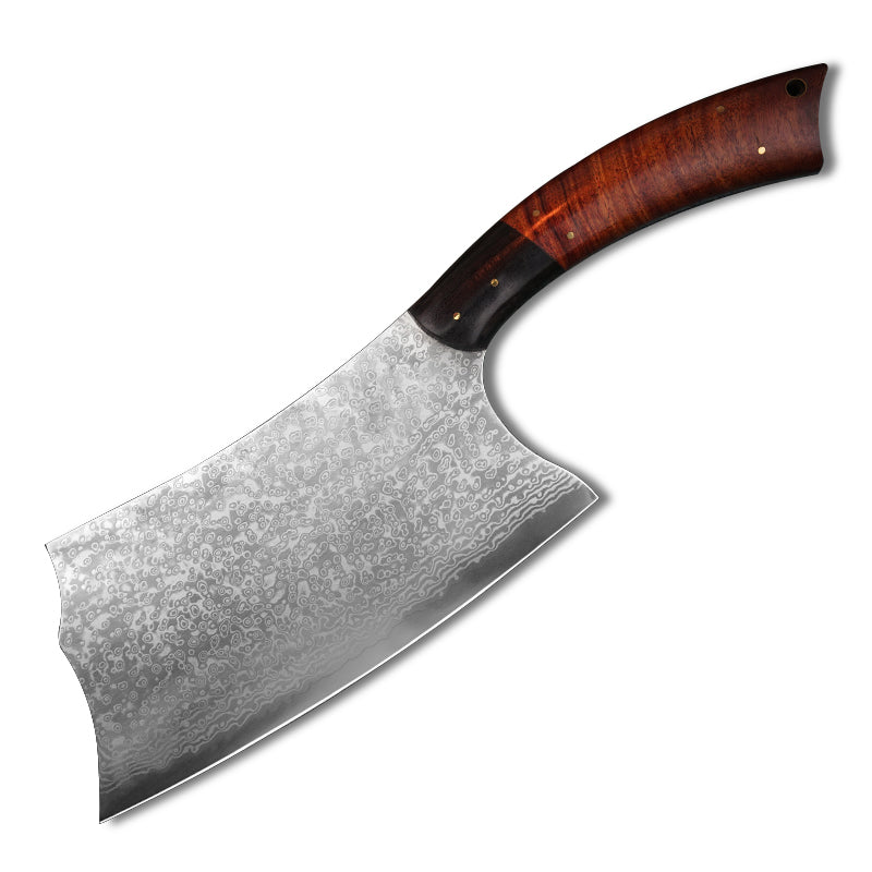 Chinese Butchers Cleaver made with VG10 Japanese steel with a red acid wood handle