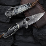 Load image into Gallery viewer, Damascus Steel Pocket Knife | Dark Phantom Knife | That Kitchen Label
